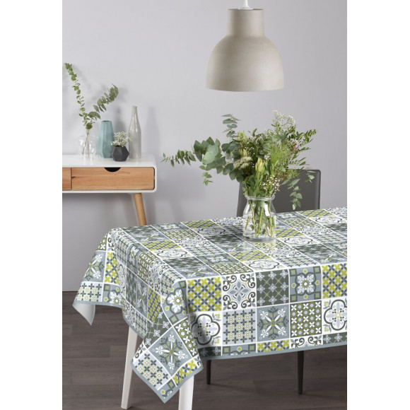 Nappe toile cirée revival grey rectangle