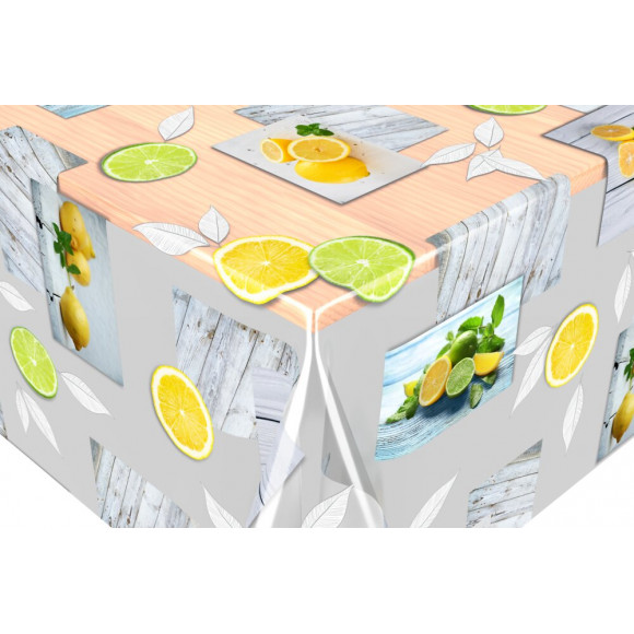 crystal transparent imprimé lemon au metre