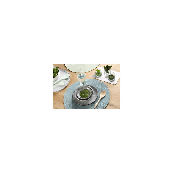 set de table tressé spiral blue rond
