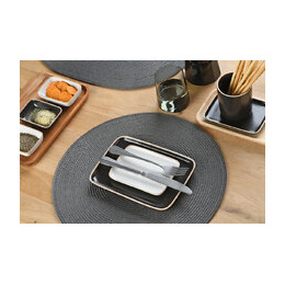 set de table tressé spiral grey rond