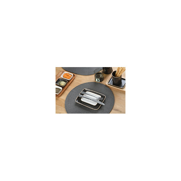 set de table tressé spiral grey rond