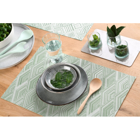 set de table tressé spider green