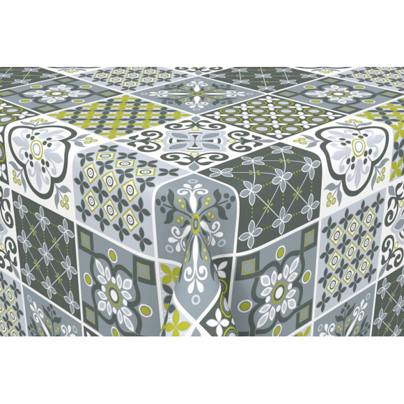 toile cirée revival gris au metre