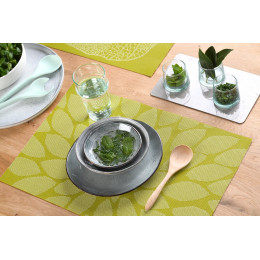 set de table tressé leaves khaki