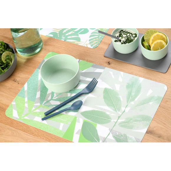 set de table pvc imprimé leaves