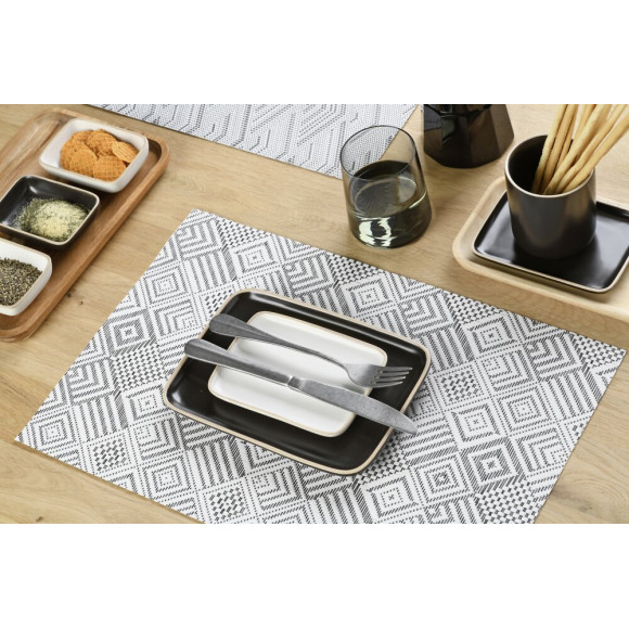 set de table tressé dotted grey