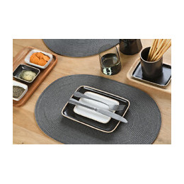set de table tressé spiral grey ovale