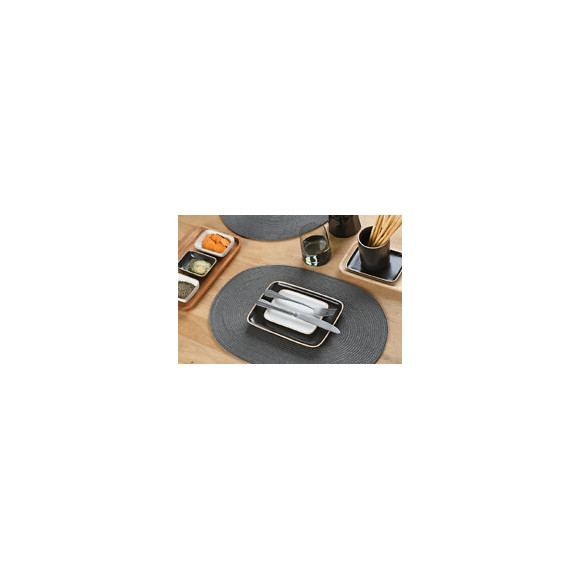 set de table tressé spiral grey ovale