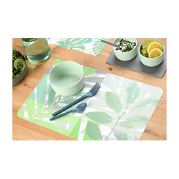 set de table pvc imprimé leaves