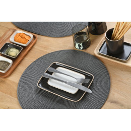 set de table tressé spiral grey rond