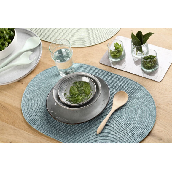 set de table tressé spiral blue ovale