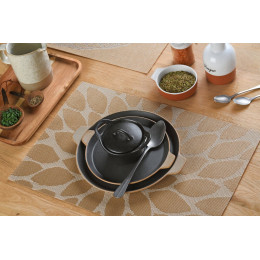 set de table tressé leaves gold