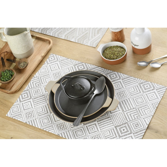 set de table tressé dotted taupe