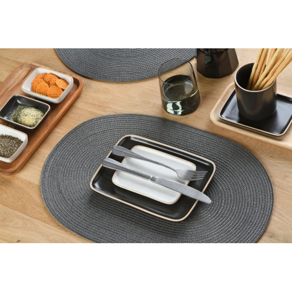set de table tressé spiral grey ovale