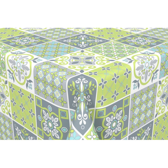 toile cirée revival anis au metre