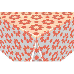 crystal transparent imprimé cristina orange au metre