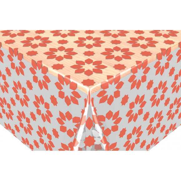 crystal transparent imprimé cristina orange au metre