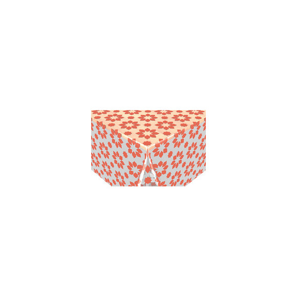 crystal transparent imprimé cristina orange au metre