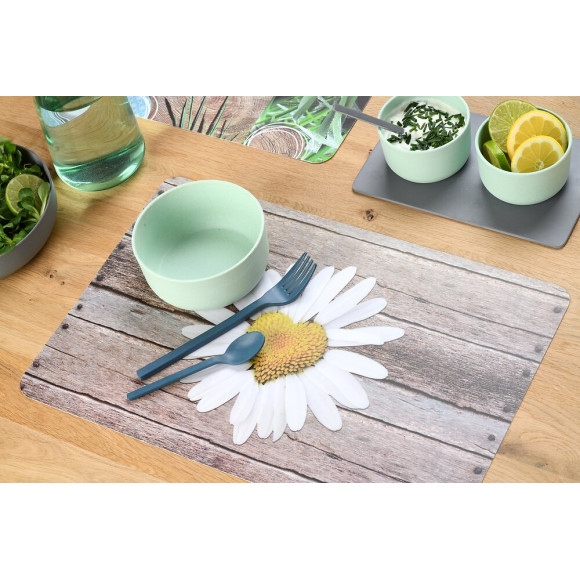 set de table pvc imprimé marguerite