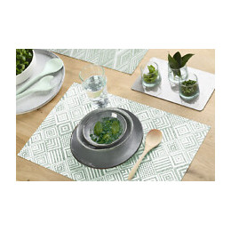 set de table tressé dotted green