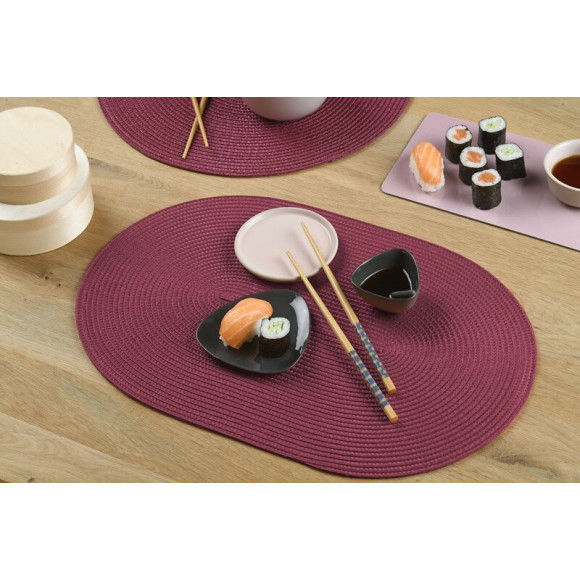 set de table tressé spiral berry ovale