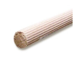 Tourillon cannelé Hêtre 6x6mm L.1m
