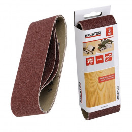 Lot De 3 Bandes De Ponçage - Grain 80 - 65 X 410 Mm