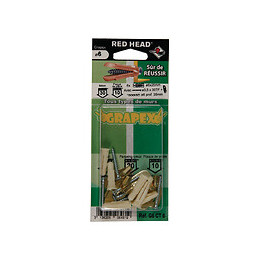 Sachet de 6 chevilles Grapex diametre 6 mm RED HEAD