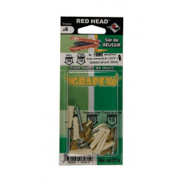 Sachet de 6 chevilles Grapex diametre 6 mm RED HEAD