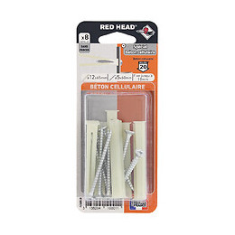 Blister de 8 chevilles SQ 12x75mm + vis TF 5x60mm