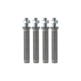 4 tiges acier M10x110 + 4 tamis