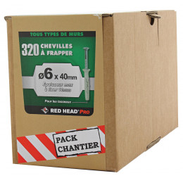 Boîte de 320 chevilles Frapex M 6x40mm