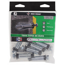 Sachet de 8 chevilles G2X 14x55mm + vis TH 8x60mm