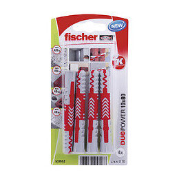 Blister de 4 chevilles tous matériaux DUOPOWER 10x80mm