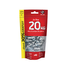 Doypack de 40 chevilles Vix + vis TR 4.5x35mm