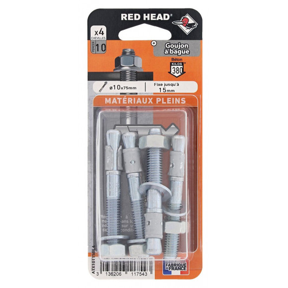 Blister de 4 chevilles ATX 10x75mm