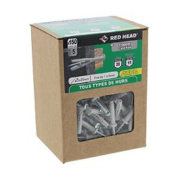 Boite de 150 chevilles FRAPEX M diamètre 5x25mm TP RED HEAD