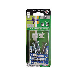 Blister de 5 chevilles Mx 8x50mm + vis TF 4.5x55mm