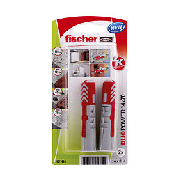 Blister de 2 chevilles tous matériaux DUOPOWER 14x70mm