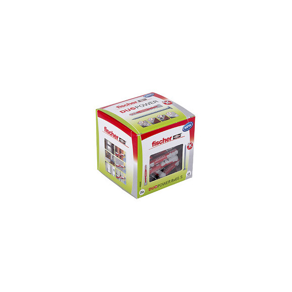 Boîtes de 25 chevilles tous matériaux DUOPOWER 8x65mm + vis
