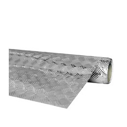 Revêtement adhésif 215x90cm relief damier alu