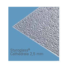 Verre synthétique intérieur 2.5mm 200x100cm cathédrale