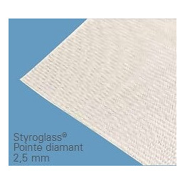 Verre synthétique 2.5mm 200x100cm pointe de diamant