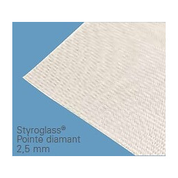 Verre synthétique 2.5mm 200x100cm pointe de diamant