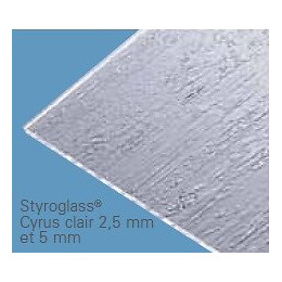 Verre synthétique 2.5mm 200x100cm cyrus clair