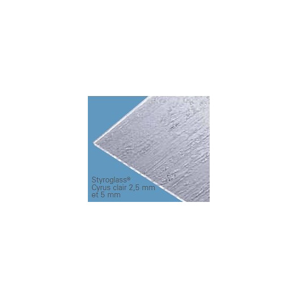 Verre synthétique 2.5mm 200x100cm cyrus clair