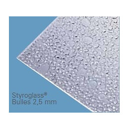 Verre synthétique intérieur 2.5mm 200x100cm bulles