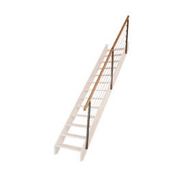 Rampe a câbles ardennes avec main courante en chêne