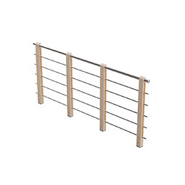 Garde-corps bois-aluminium M 320cm escalier Savoie