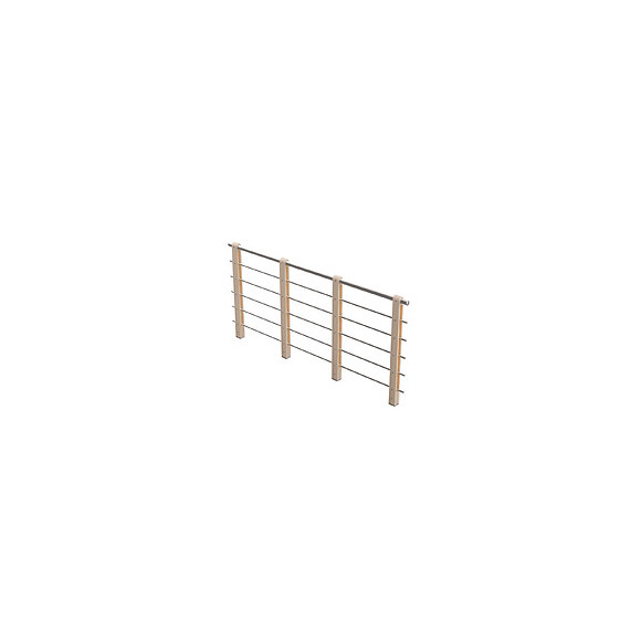Garde-corps bois-aluminium M 320cm escalier Savoie